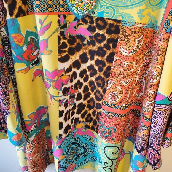 Melissa Paige Womens Shirt Top Beaded Neckline Blouse Sz 4XL 3/4 Sleeve V Neck - Picture 4 of 12